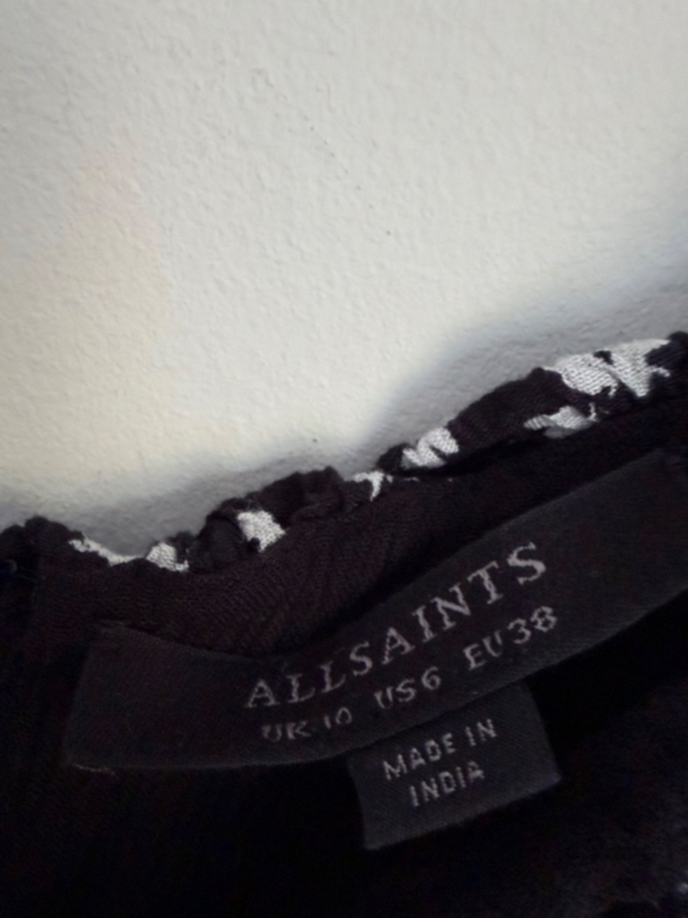 All Saints Floral Mini Dress in Black and White - Picture 4 of 7